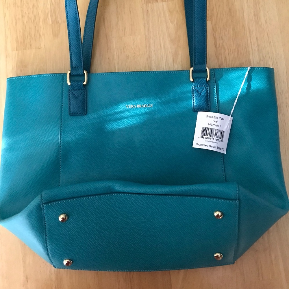 NWT VERA BRADLEY SMALL ELLA TOTE IN TURQUOISE